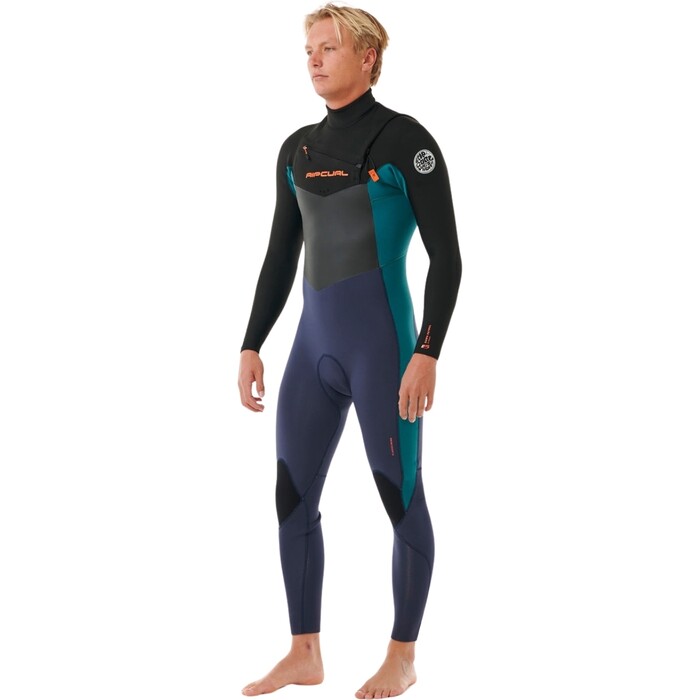 2024 Rip Curl Mens Dawn Patrol 4/3mm Chest Zip Wetsuit 157MFS - Purple Night